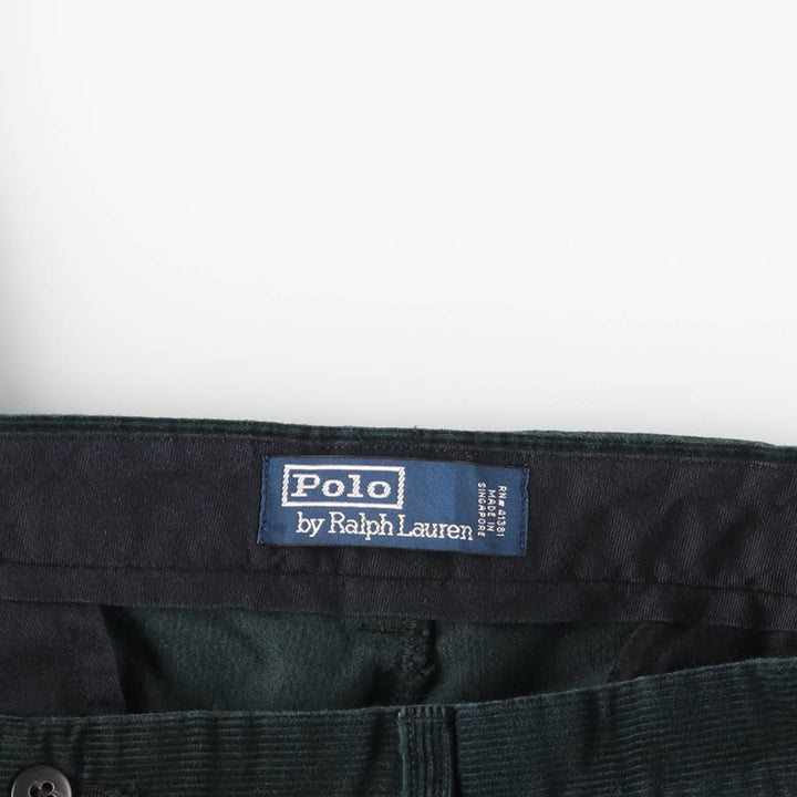 Ralph Lauren POLO by Ralph Lauren Two-pleat Corduroy Pants for Men, W36 cotton Green type dark green Vintage Second Hand