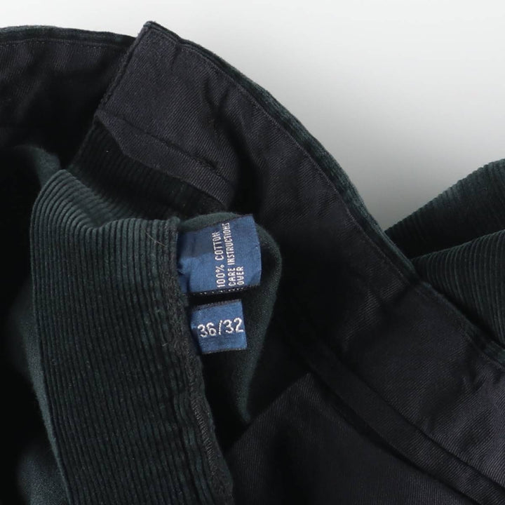 Ralph Lauren POLO by Ralph Lauren Two-pleat Corduroy Pants for Men, W36 cotton Green type dark green Vintage Second Hand