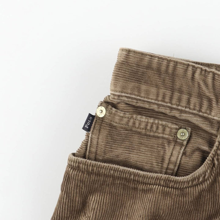 Ralph Lauren POLO RALPH LAUREN STRETCH STRAIGHT FIT Corduroy Pants Men's Size W33 cotton brown type Vintage Second Hand