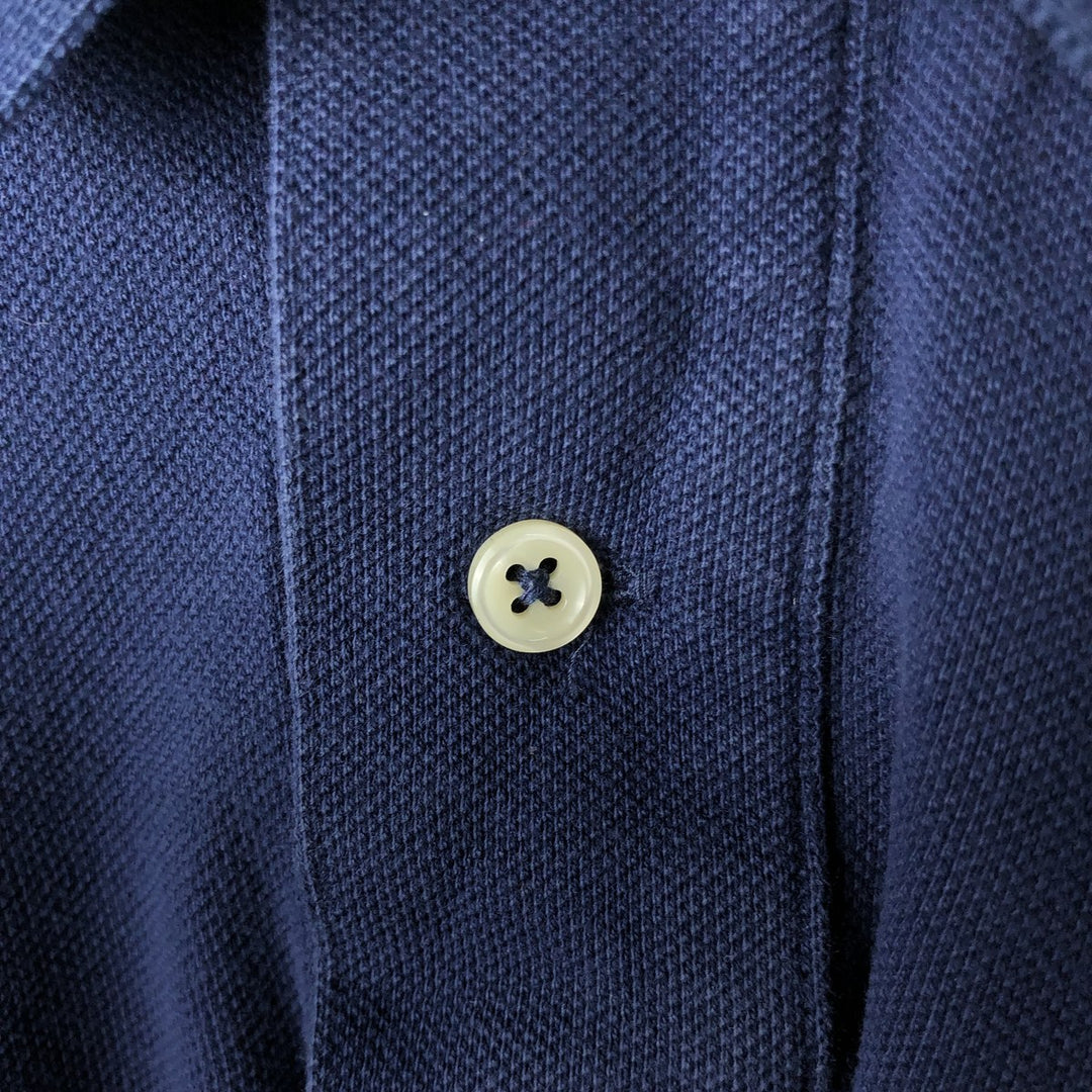 Ralph Lauren POLO RALPH LAUREN CLASSIC FIT long-sleeved polo shirt, men's size L cotton navy blue type Vintage Second Hand