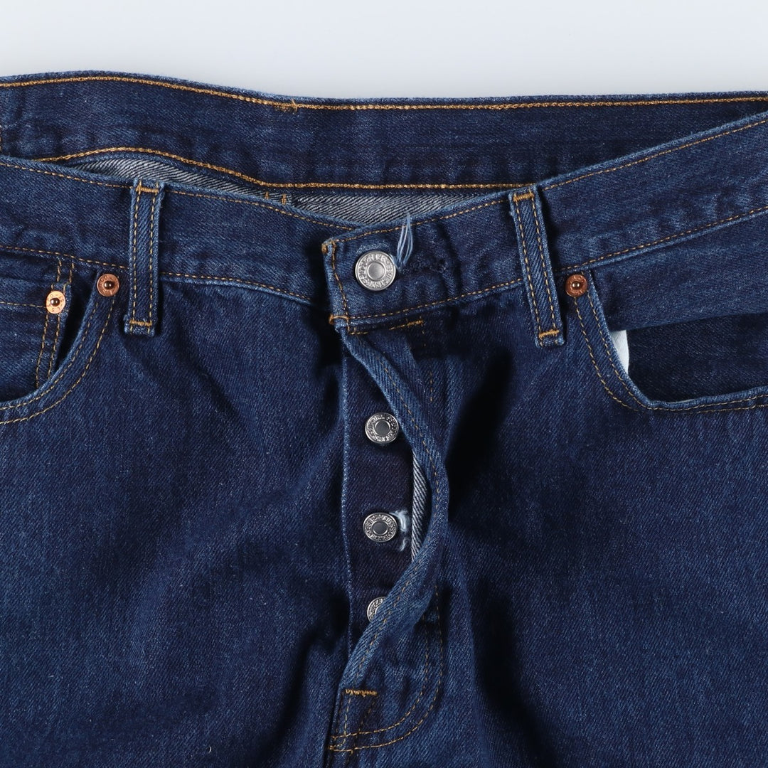 Levi's 501 dark blue straight denim pants, men's size W37 cotton navy blue type Vintage Second Hand