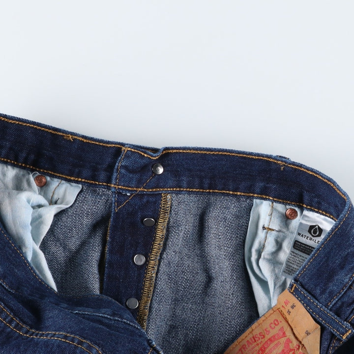 Levi's 501 dark blue straight denim pants, men's size W37 cotton navy blue type Vintage Second Hand