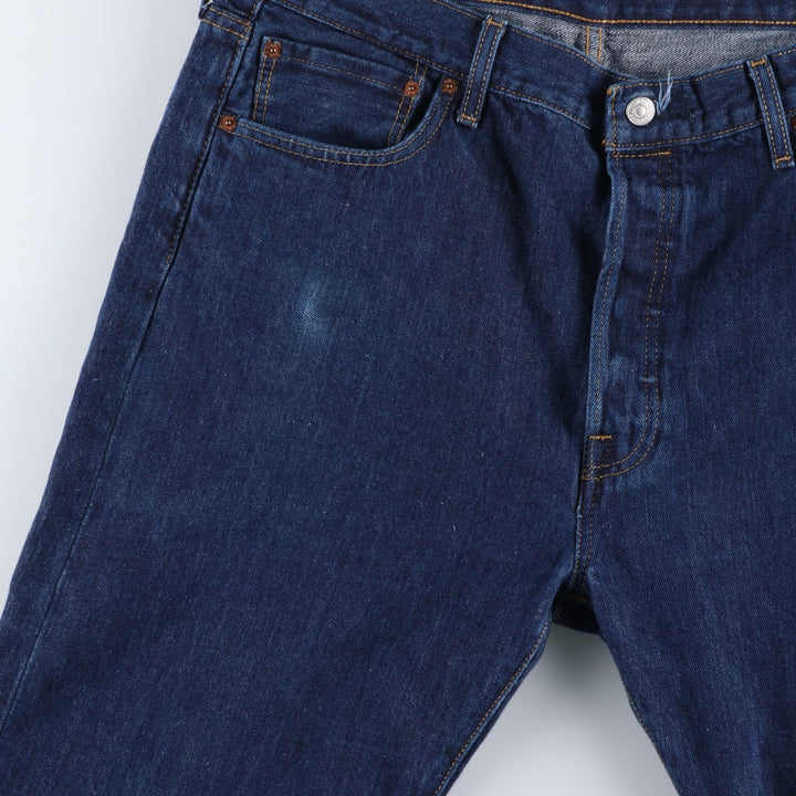 Levi's 501 dark blue straight denim pants, men's size W37 cotton navy blue type Vintage Second Hand