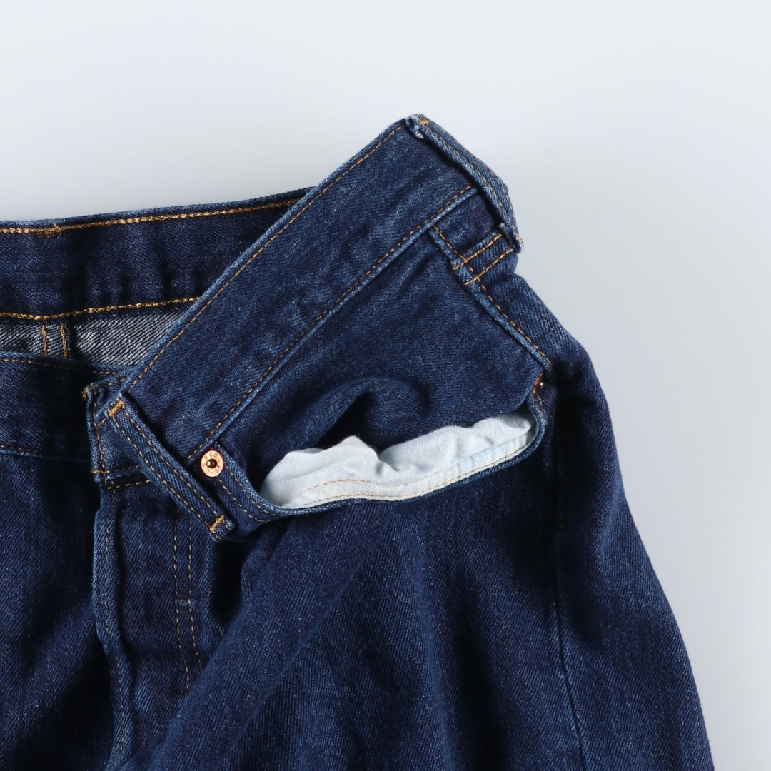 Levi's 501 dark blue straight denim pants, men's size W37 cotton navy blue type Vintage Second Hand