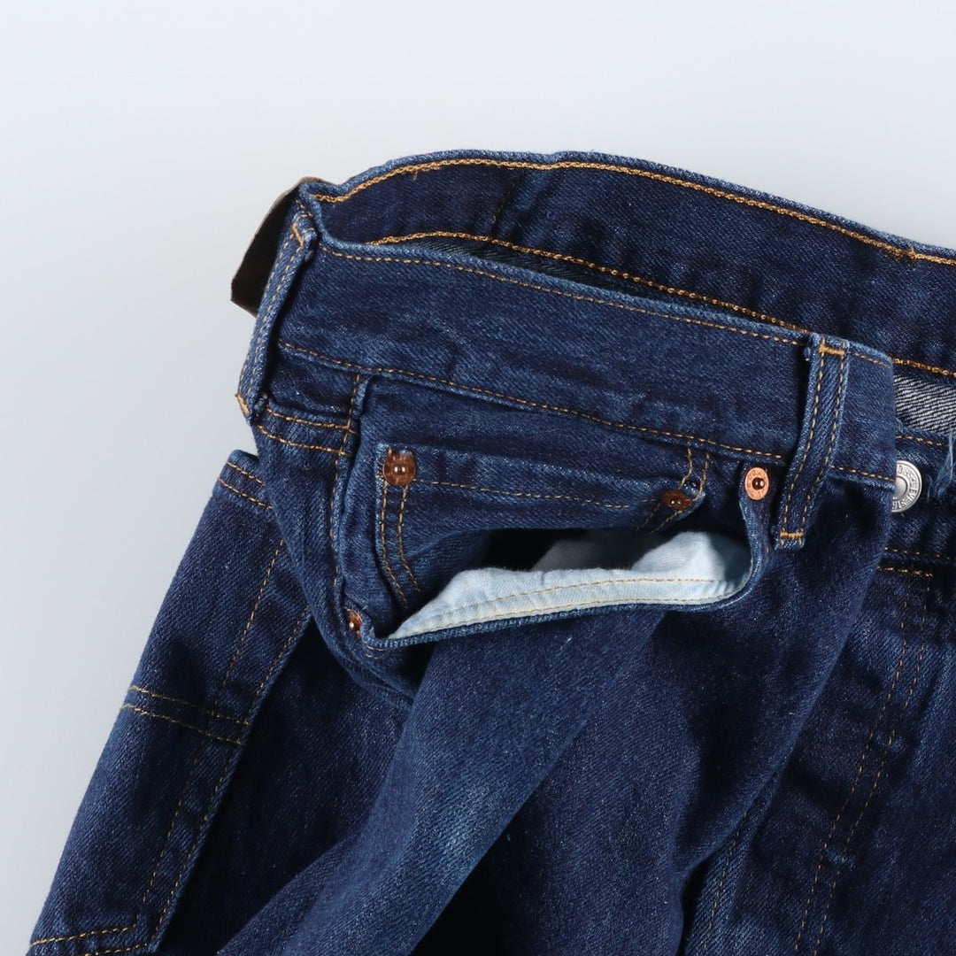 Levi's 501 dark blue straight denim pants, men's size W37 cotton navy blue type Vintage Second Hand