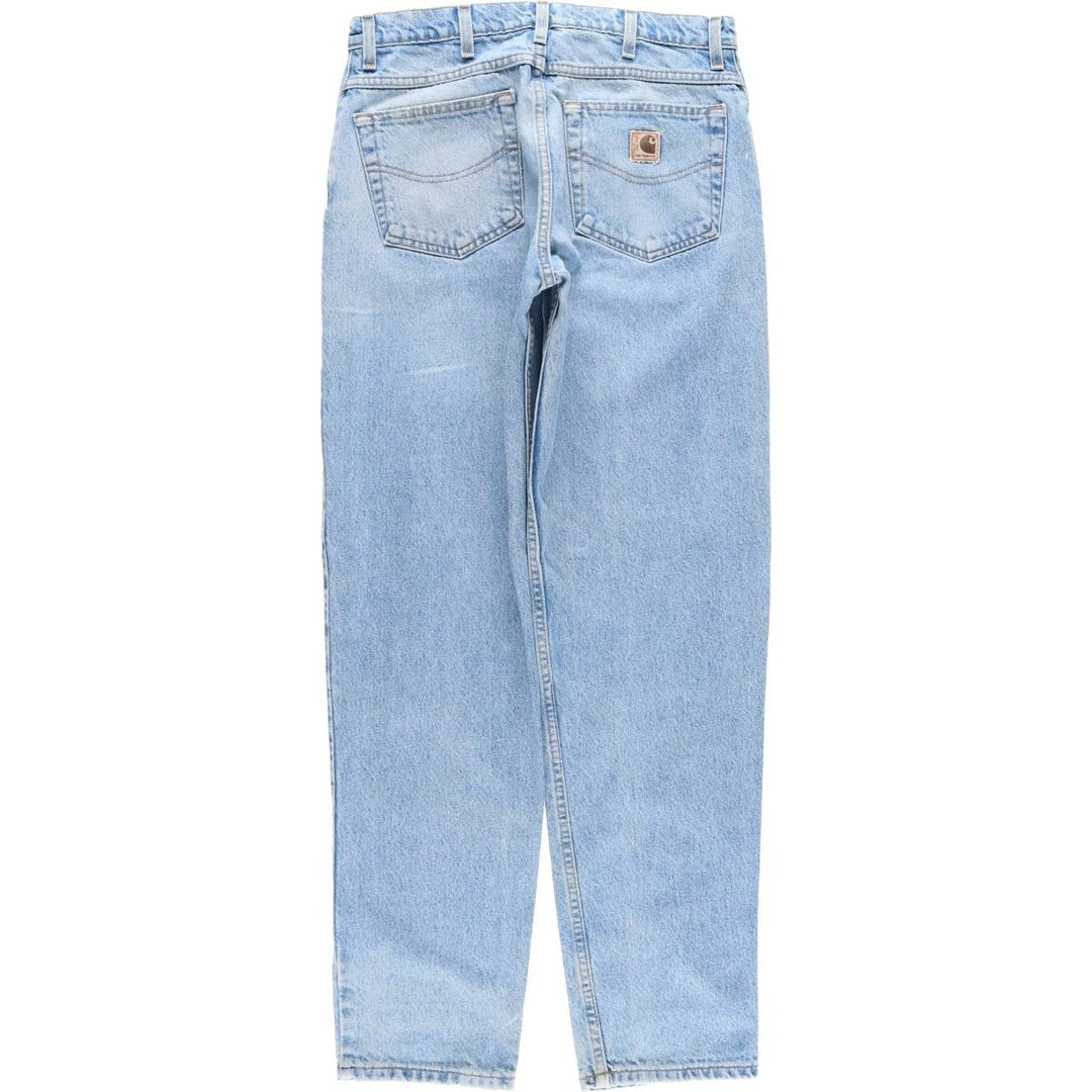 00'S Carhartt tapered denim pants for men, W33 equivalent cotton Blue type light blue Vintage Second Hand