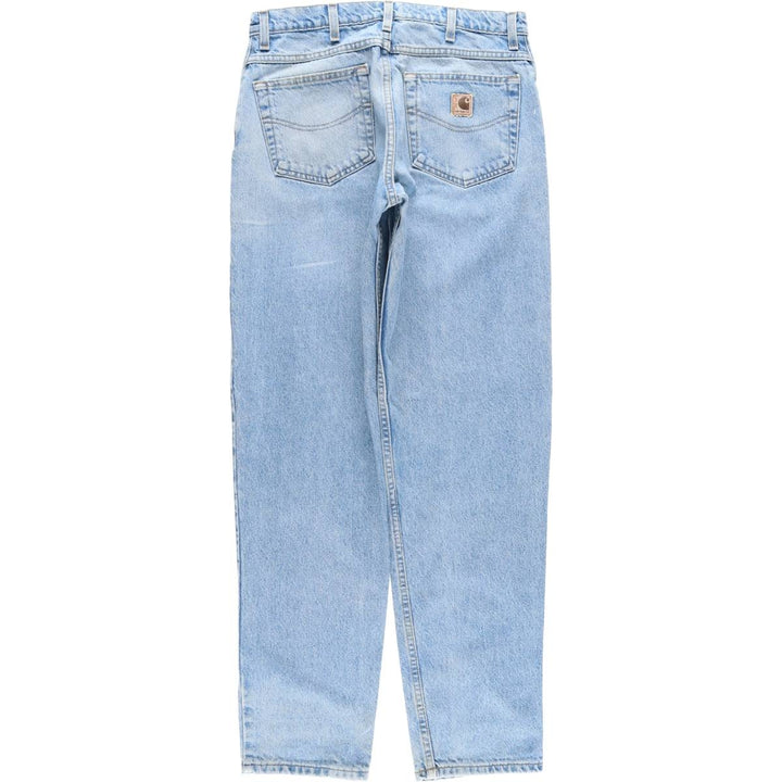 00'S Carhartt tapered denim pants for men, W33 equivalent cotton Blue type light blue Vintage Second Hand