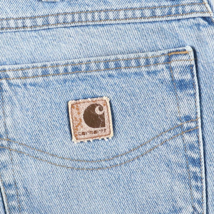 00'S Carhartt tapered denim pants for men, W33 equivalent cotton Blue type light blue Vintage Second Hand