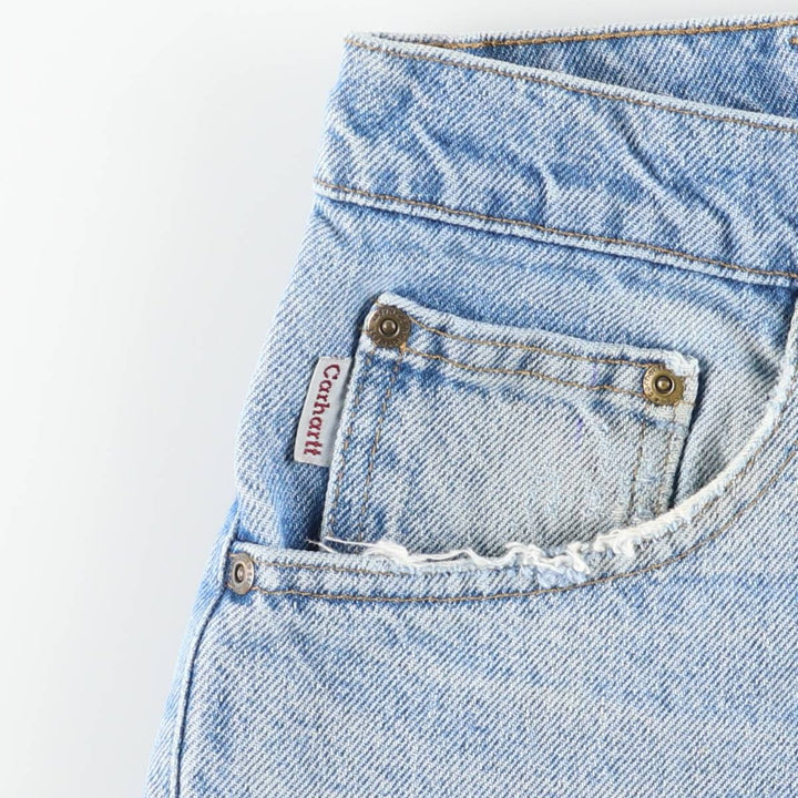 00'S Carhartt tapered denim pants for men, W33 equivalent cotton Blue type light blue Vintage Second Hand