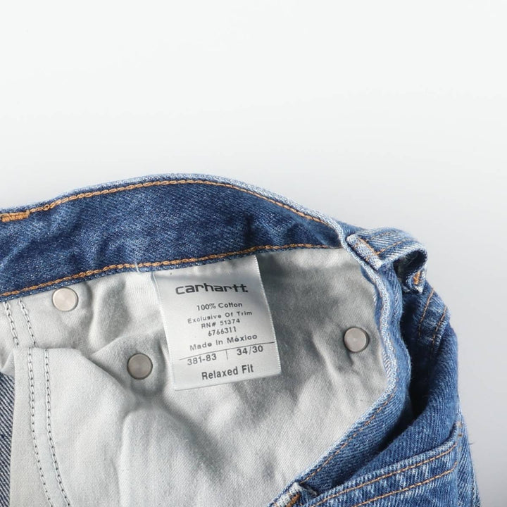 Carhartt Relaxed Fit Tapered Denim Pants for Men, W34 equivalent cotton blue type Vintage Second Hand