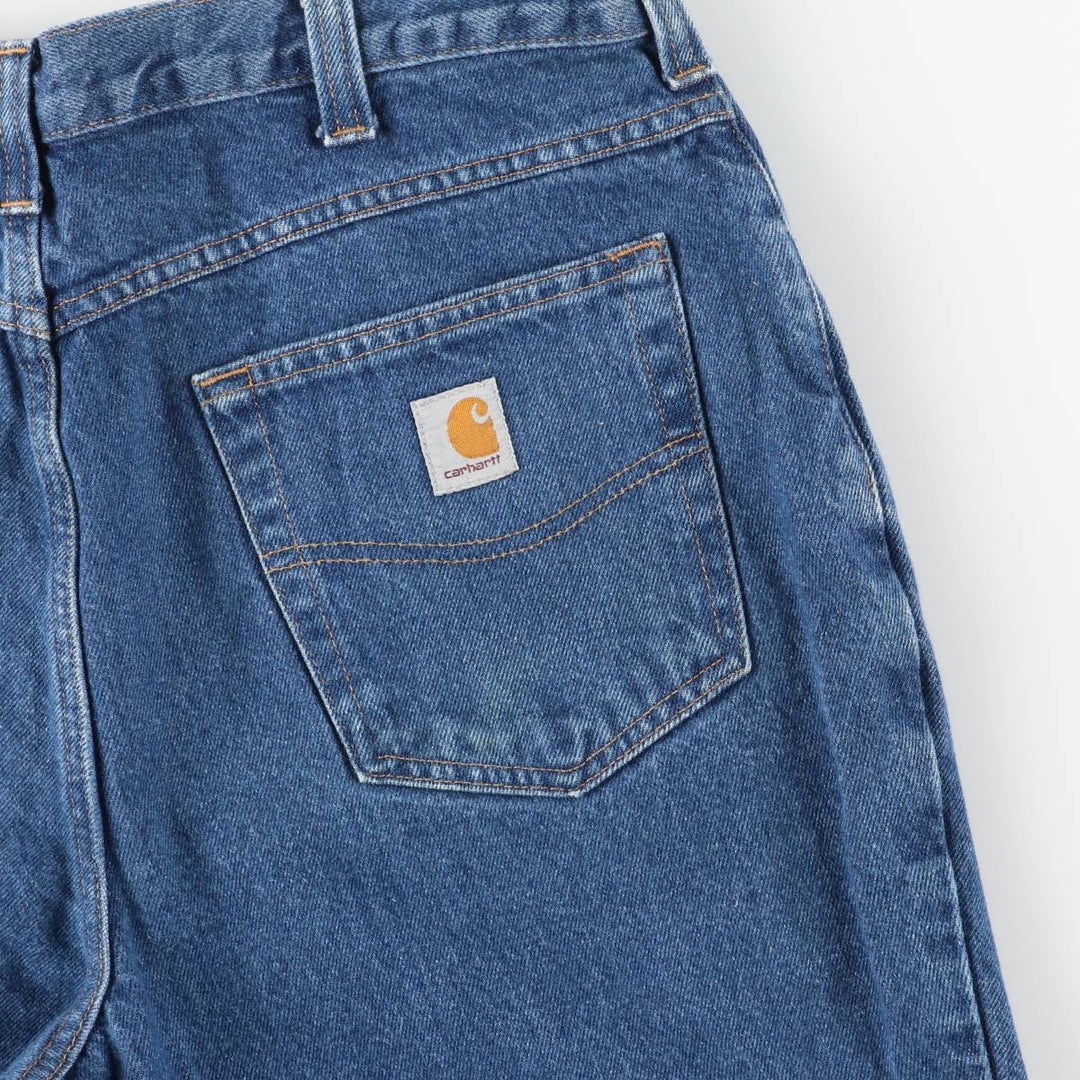 Carhartt Relaxed Fit Tapered Denim Pants for Men, W34 equivalent cotton blue type Vintage Second Hand