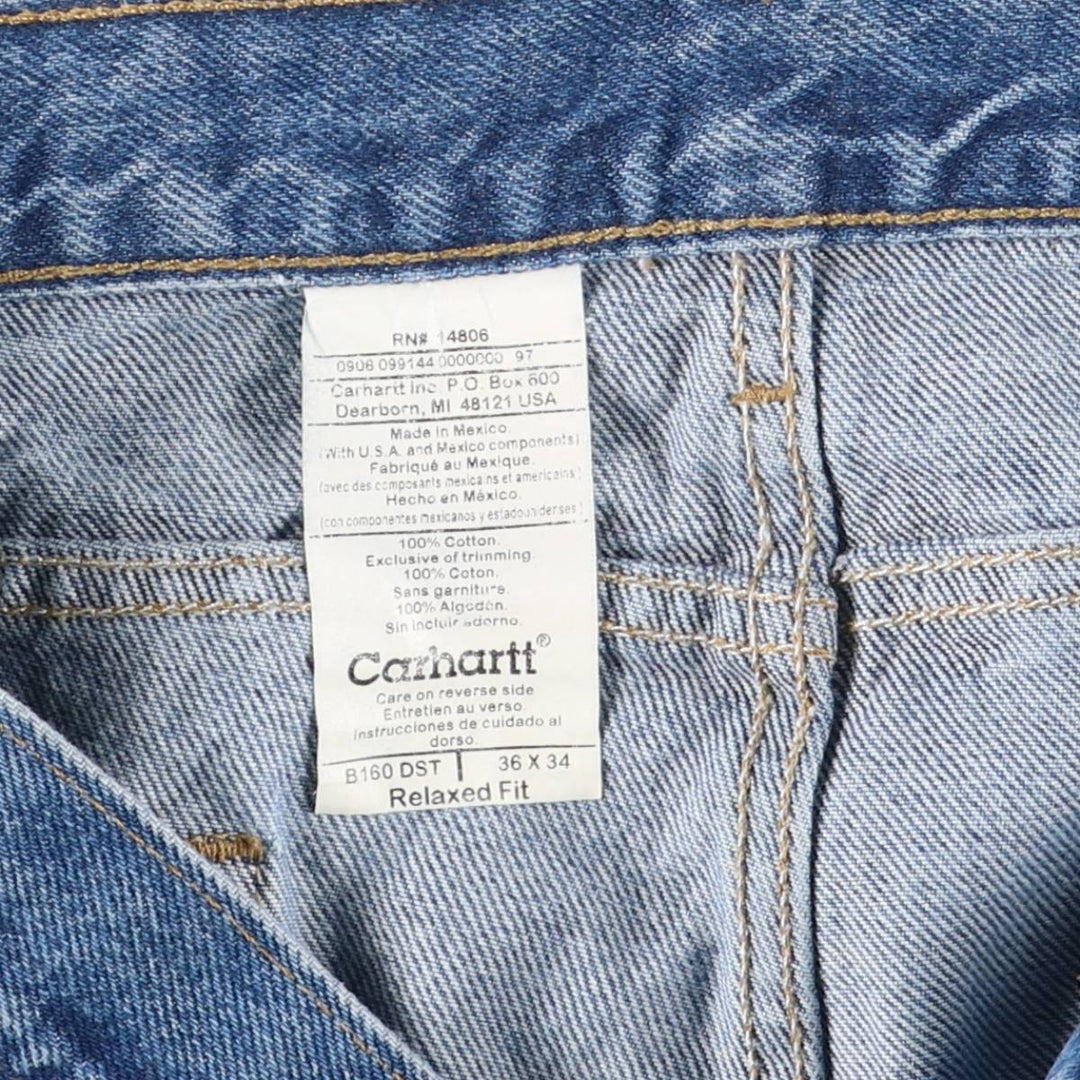 Carhartt Relaxed Fit Tapered Denim Pants for Men, W36 cotton blue type Vintage Second Hand