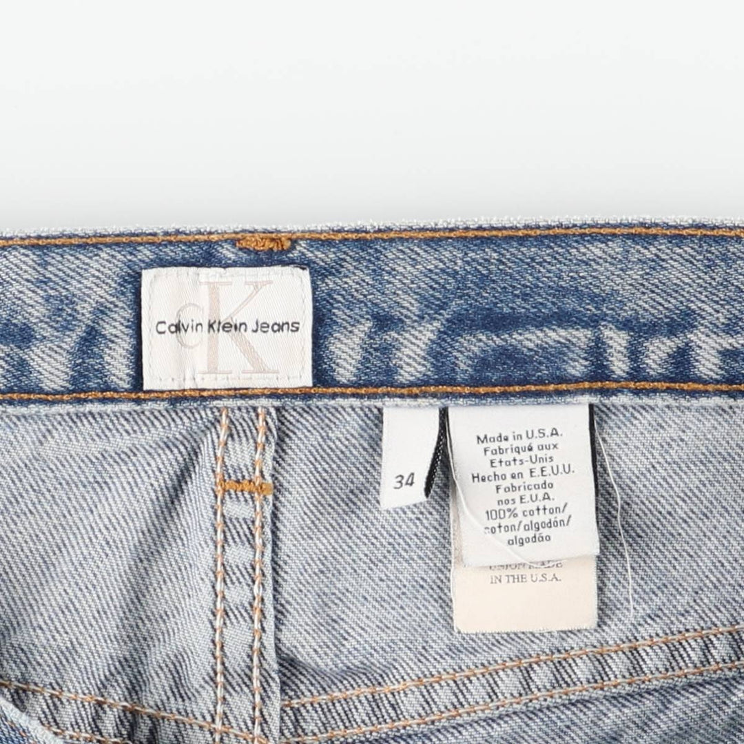 90s-00'S Vintage Calvin Klein Jeans Tapered Denim Pants, Made in USA, Men's Size 34 cotton blue type Vintage Second Hand