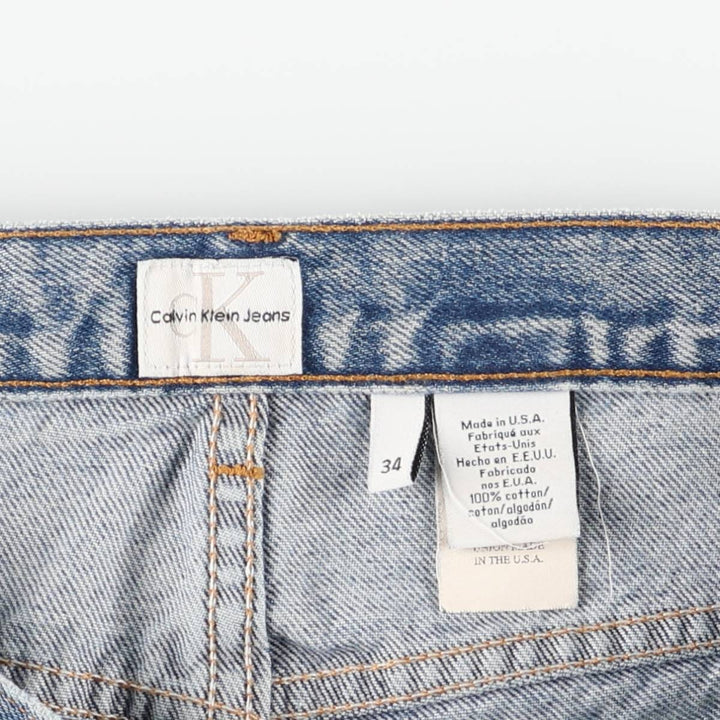 90s-00'S Vintage Calvin Klein Jeans Tapered Denim Pants, Made in USA, Men's Size 34 cotton blue type Vintage Second Hand