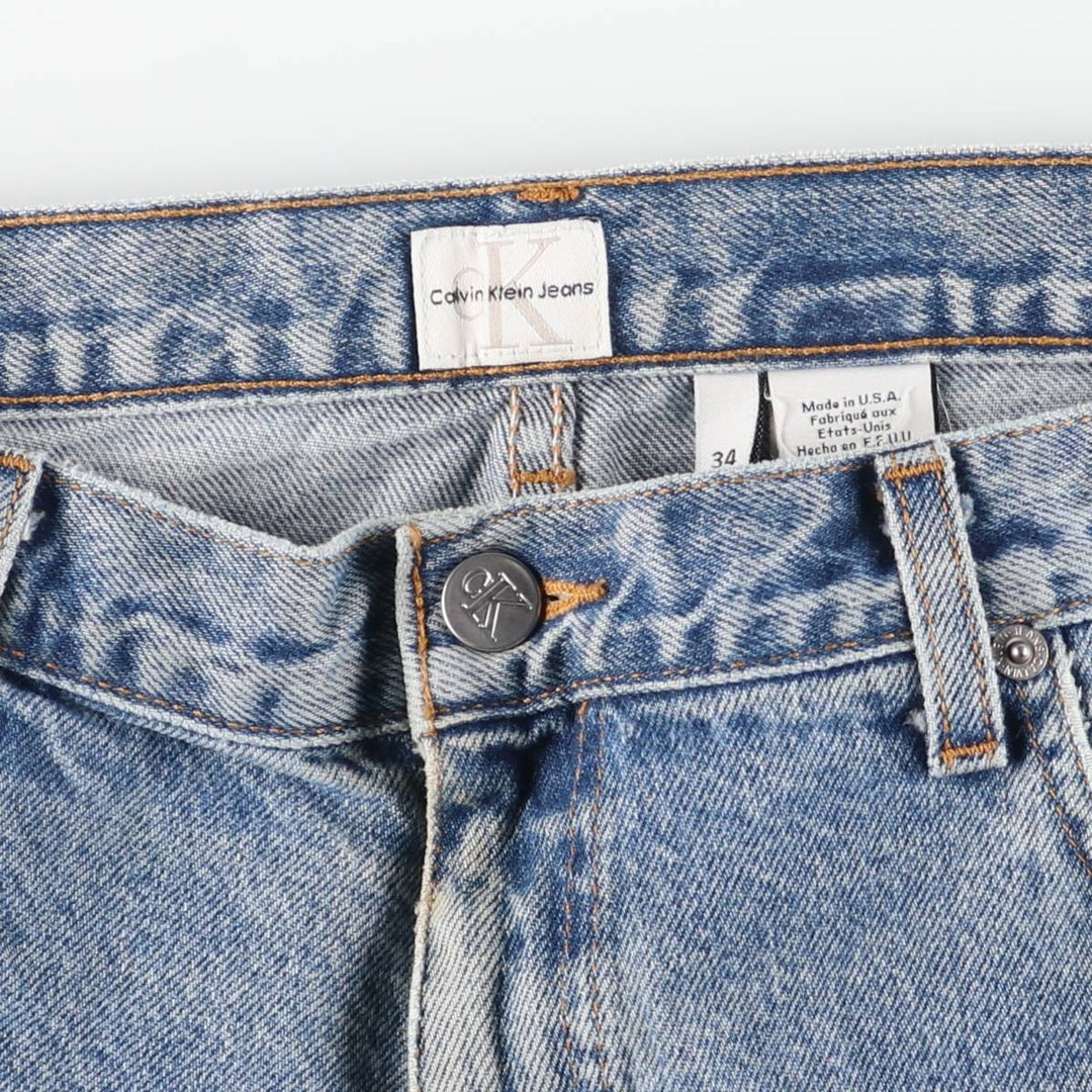 90s-00'S Vintage Calvin Klein Jeans Tapered Denim Pants, Made in USA, Men's Size 34 cotton blue type Vintage Second Hand