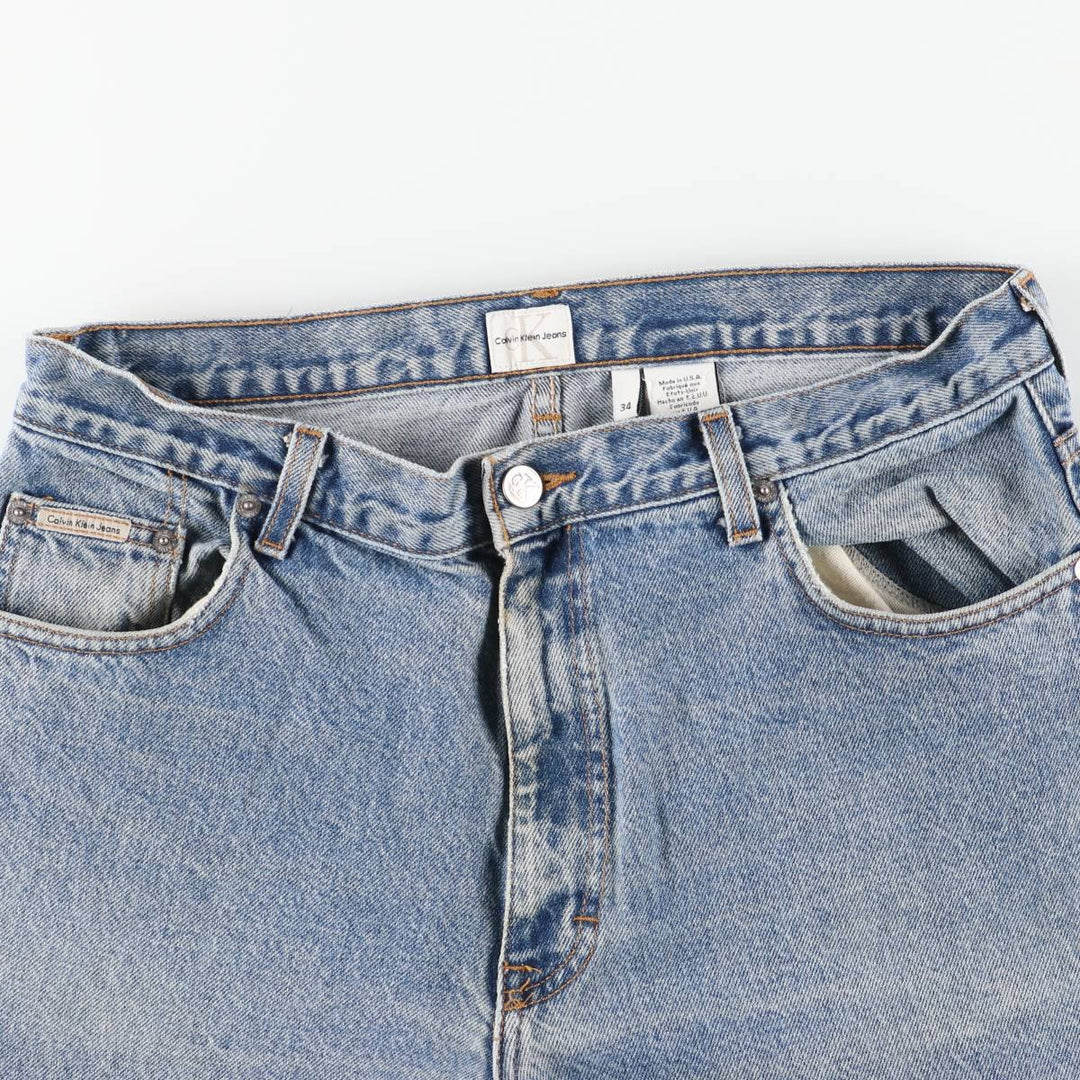 90s-00'S Vintage Calvin Klein Jeans Tapered Denim Pants, Made in USA, Men's Size 34 cotton blue type Vintage Second Hand