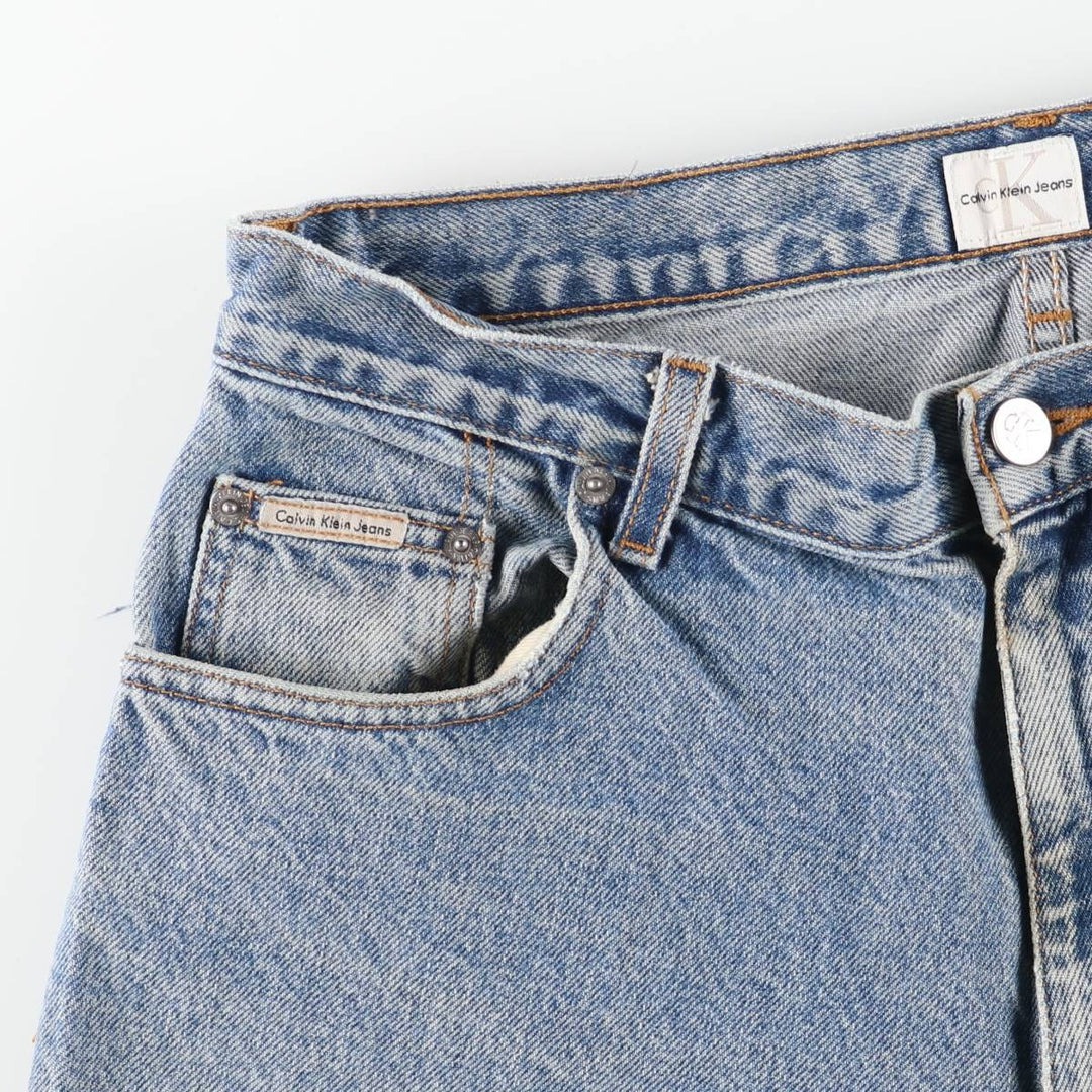 90s-00'S Vintage Calvin Klein Jeans Tapered Denim Pants, Made in USA, Men's Size 34 cotton blue type Vintage Second Hand