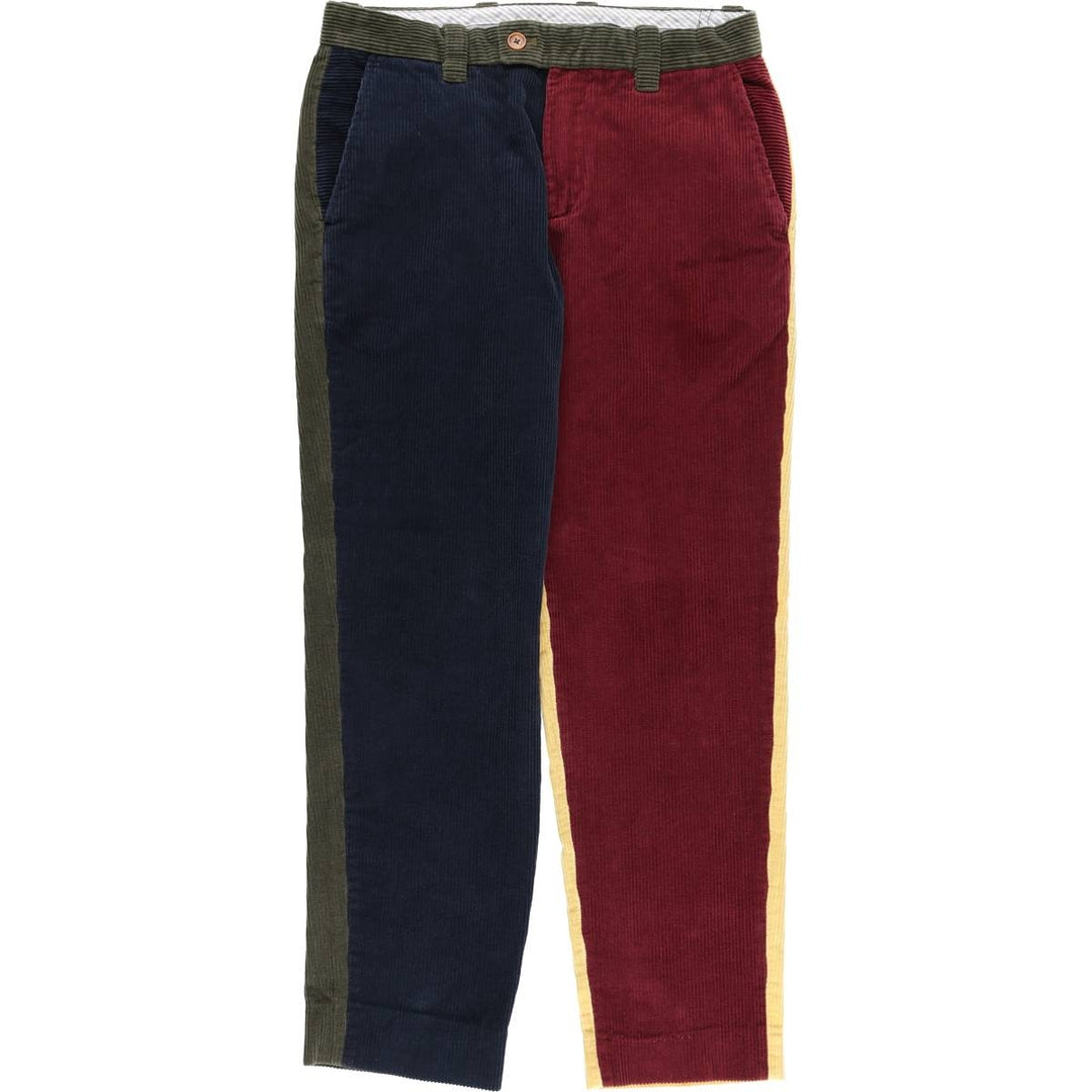 Brooks Brothers Milano Fit Crazy Pattern Corduroy Pants, Men's, Size W32 cotton Khaki type Vintage Second Hand