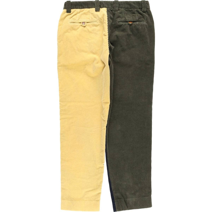 Brooks Brothers Milano Fit Crazy Pattern Corduroy Pants, Men's, Size W32 cotton Khaki type Vintage Second Hand
