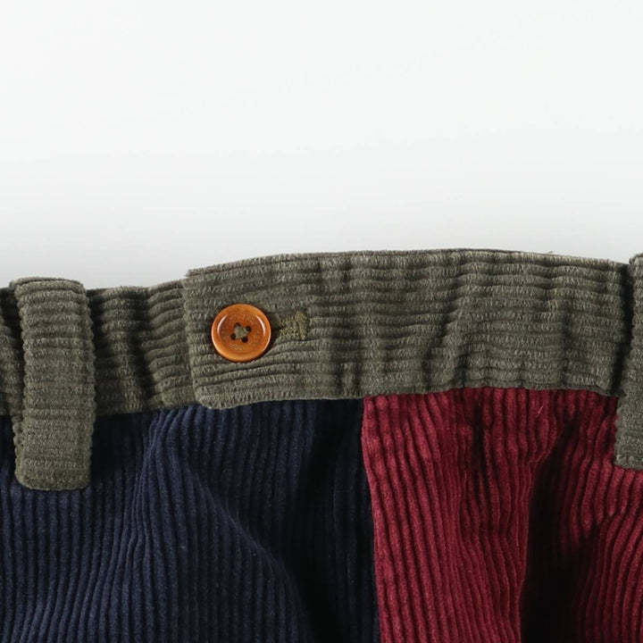Brooks Brothers Milano Fit Crazy Pattern Corduroy Pants, Men's, Size W32 cotton Khaki type Vintage Second Hand