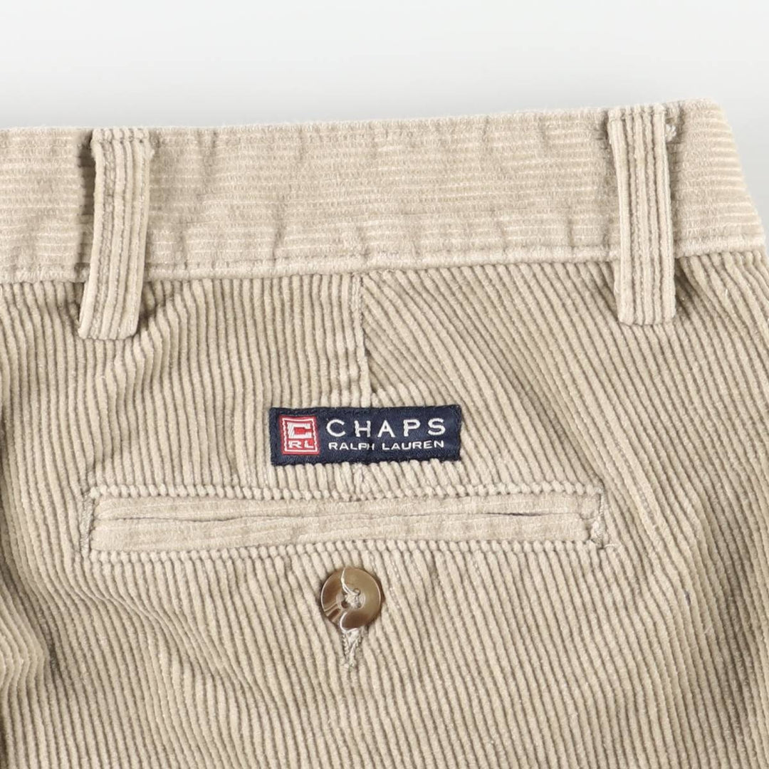 Ralph Lauren Chaps Two-pleat Corduroy Pants Men's Size W30 cotton Beige type Vintage Second Hand