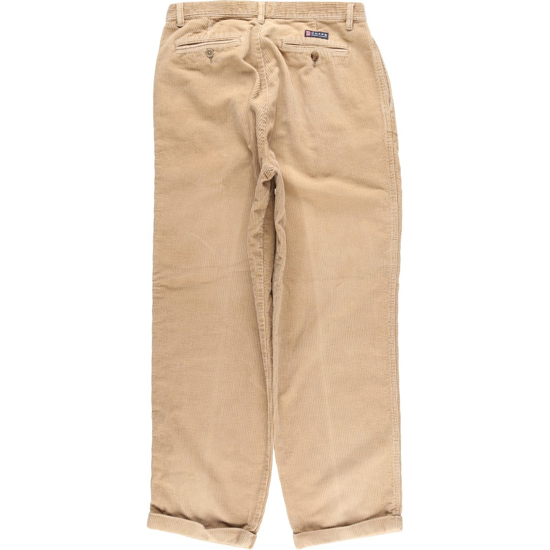 Vintage 90'S Ralph Lauren Chaps, two-pleat, wide-ribbed corduroy pants, men's size W34. cotton brown type Vintage Second Hand