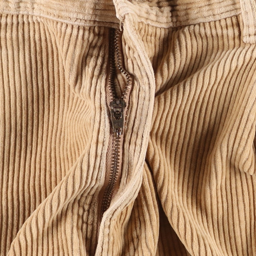 Vintage 90'S Ralph Lauren Chaps, two-pleat, wide-ribbed corduroy pants, men's size W34. cotton brown type Vintage Second Hand