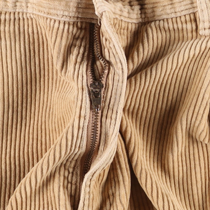 Vintage 90'S Ralph Lauren Chaps, two-pleat, wide-ribbed corduroy pants, men's size W34. cotton brown type Vintage Second Hand