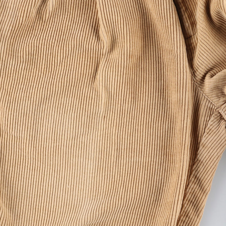 Vintage 90'S Ralph Lauren Chaps, two-pleat, wide-ribbed corduroy pants, men's size W34. cotton brown type Vintage Second Hand