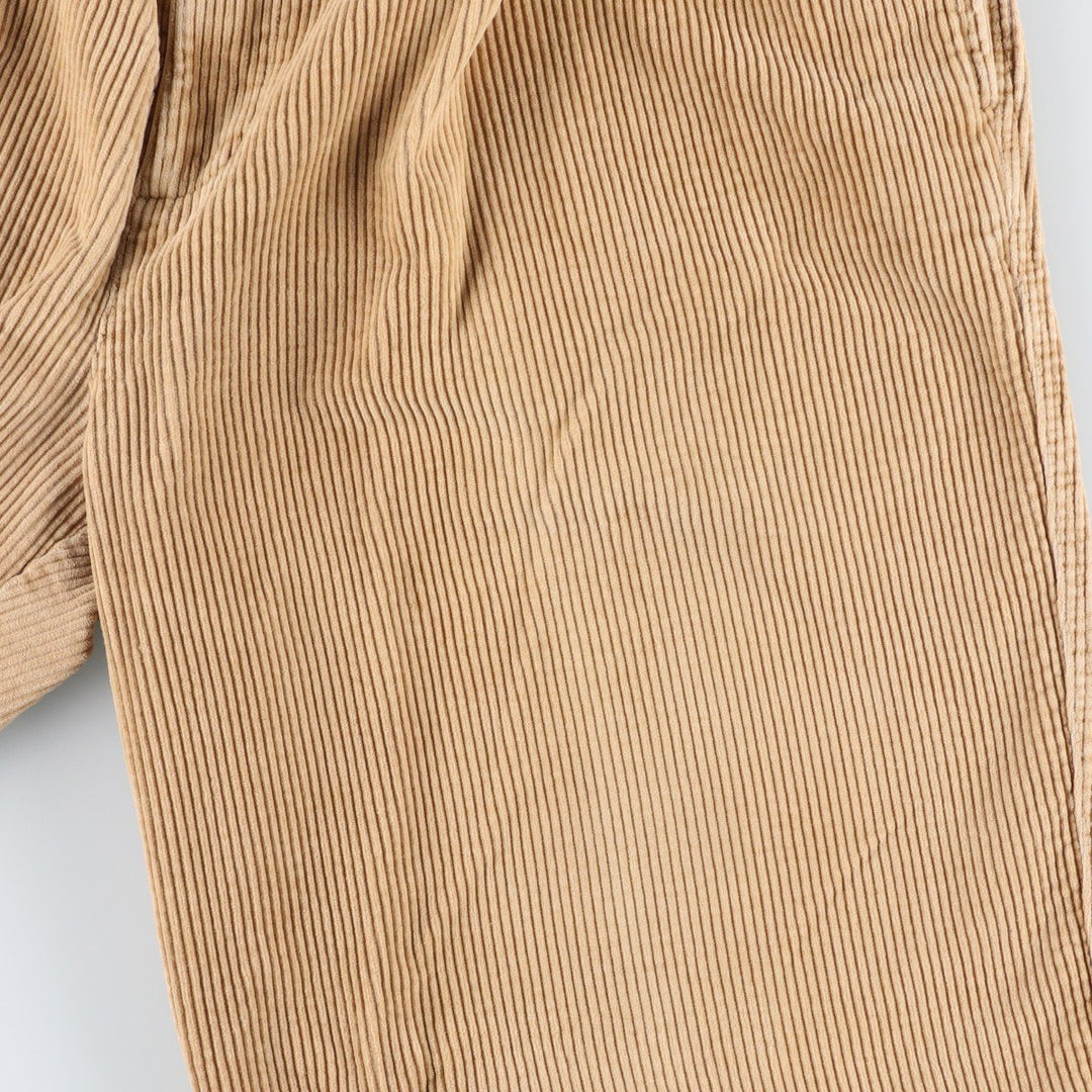 Vintage 90'S Ralph Lauren Chaps, two-pleat, wide-ribbed corduroy pants, men's size W34. cotton brown type Vintage Second Hand