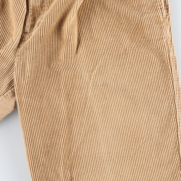 Vintage 90'S Ralph Lauren Chaps, two-pleat, wide-ribbed corduroy pants, men's size W34. cotton brown type Vintage Second Hand