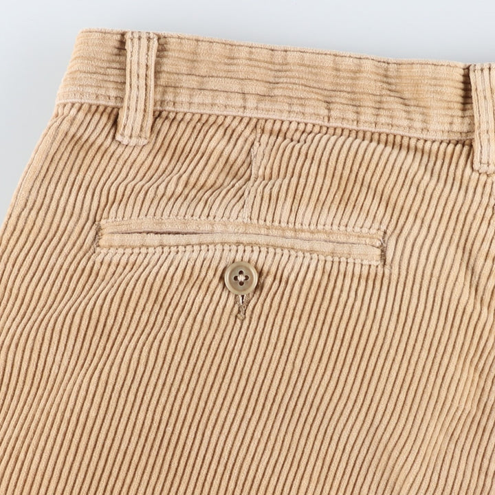 Vintage 90'S Ralph Lauren Chaps, two-pleat, wide-ribbed corduroy pants, men's size W34. cotton brown type Vintage Second Hand