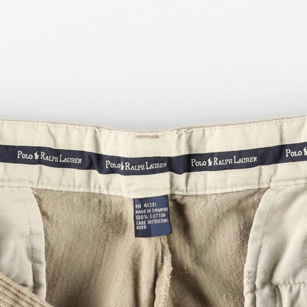 Ralph Lauren Polo Ralph Lauren Two-pleat Corduroy Pants Men's Size W37 cotton Beige type Vintage Second Hand