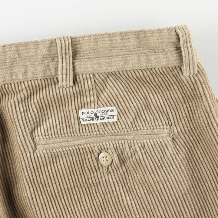 Ralph Lauren Polo Ralph Lauren Two-pleat Corduroy Pants Men's Size W37 cotton Beige type Vintage Second Hand