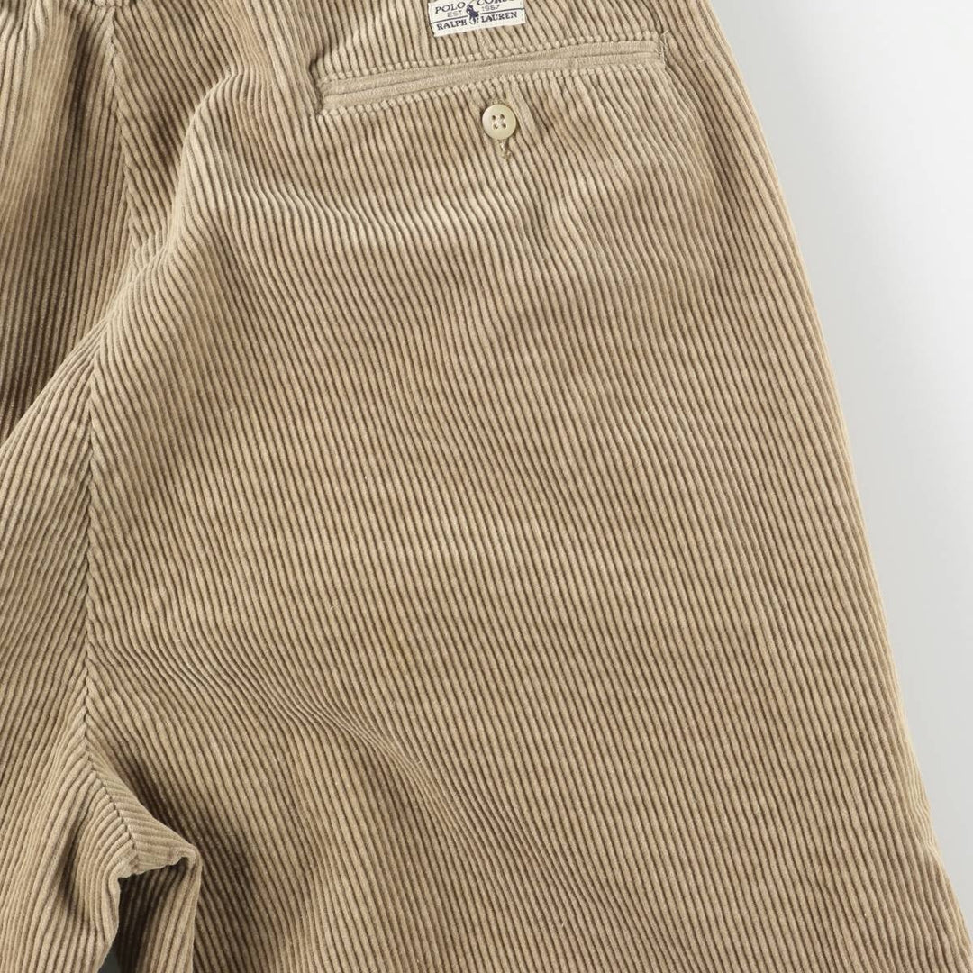 Ralph Lauren Polo Ralph Lauren Two-pleat Corduroy Pants Men's Size W37 cotton Beige type Vintage Second Hand
