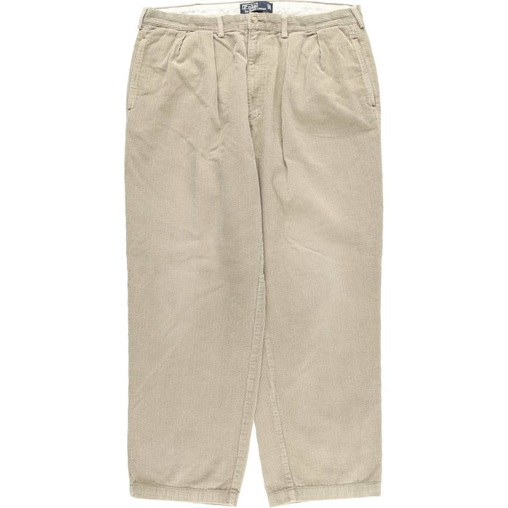 Ralph Lauren POLO by Ralph Lauren ANDREW PANT, two-pleat corduroy pants, men's w36 equivalent cotton Beige type Vintage Second Hand