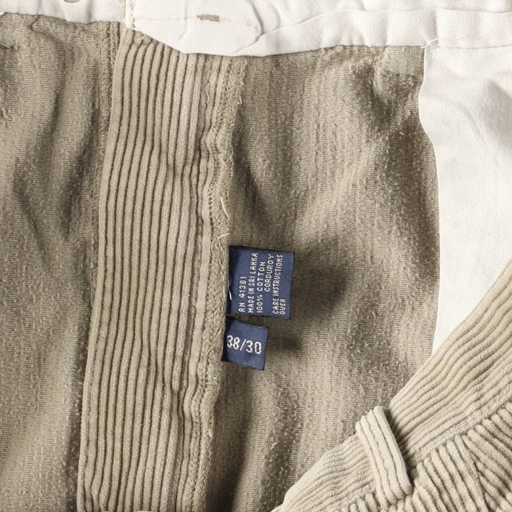Ralph Lauren POLO by Ralph Lauren ANDREW PANT, two-pleat corduroy pants, men's w36 equivalent cotton Beige type Vintage Second Hand