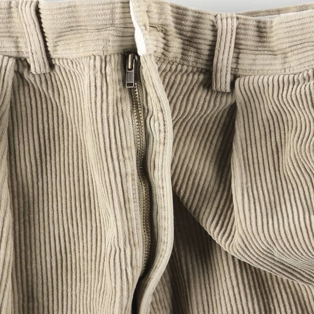 Ralph Lauren POLO by Ralph Lauren ANDREW PANT, two-pleat corduroy pants, men's w36 equivalent cotton Beige type Vintage Second Hand