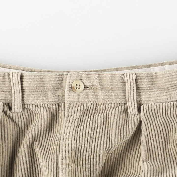 Ralph Lauren POLO by Ralph Lauren ANDREW PANT, two-pleat corduroy pants, men's w36 equivalent cotton Beige type Vintage Second Hand