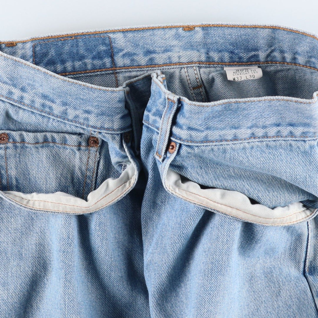 90'S Levi's 505-4834 Regular Fit Straight Leg Tapered Denim Pants, Men's, Size W32, Vintage cotton blue type Vintage Second Hand