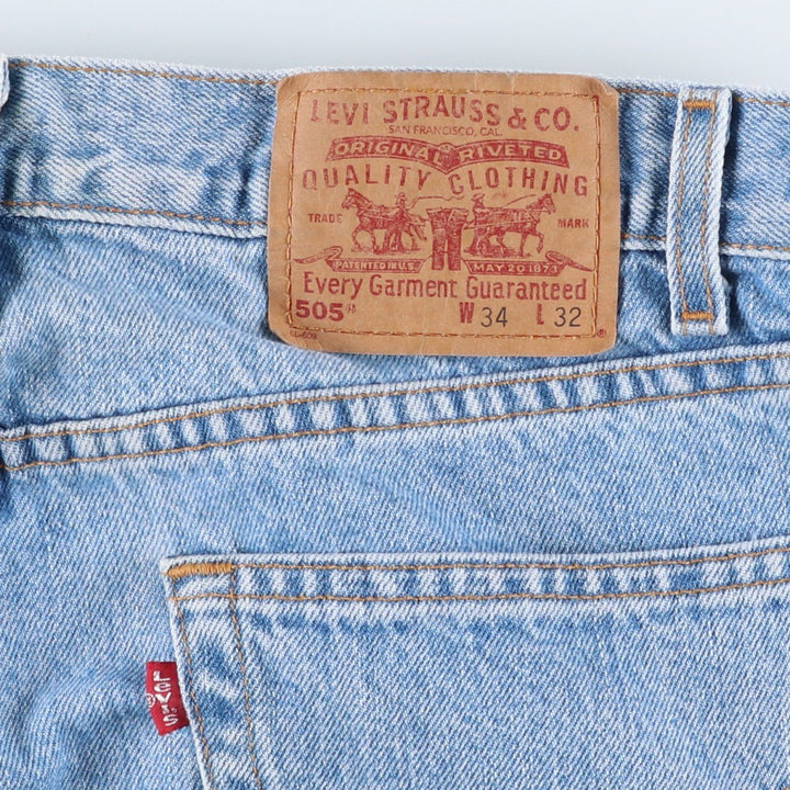 90'S Levi's 505-4834 Regular Fit Straight Leg Tapered Denim Pants, Men's, Size 33 (Vintage) cotton blue type Vintage Second Hand