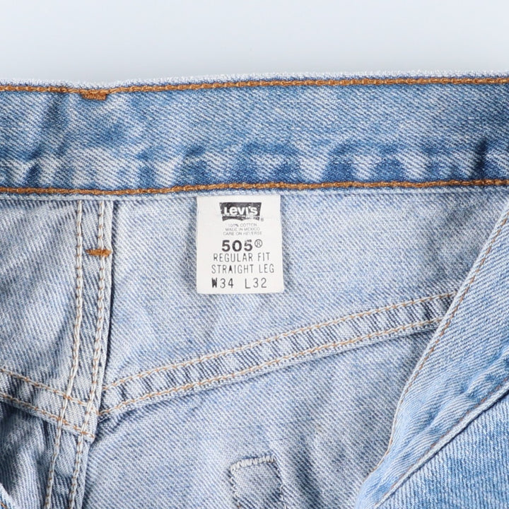 90'S Levi's 505-4834 Regular Fit Straight Leg Tapered Denim Pants, Men's, Size 33 (Vintage) cotton blue type Vintage Second Hand