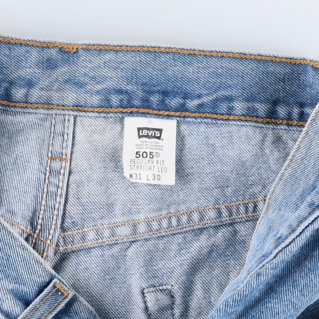 00'S Levi's 505 REGULAR FIT STRAIGHT LEG tapered denim pants for men, W30 equivalent cotton blue type Vintage Second Hand