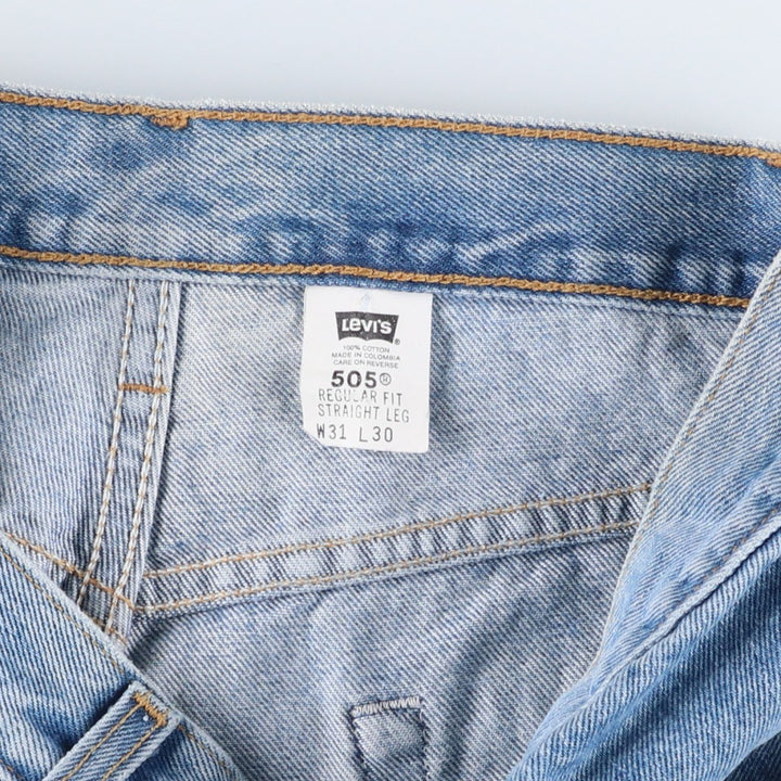 00'S Levi's 505 REGULAR FIT STRAIGHT LEG tapered denim pants for men, W30 equivalent cotton blue type Vintage Second Hand