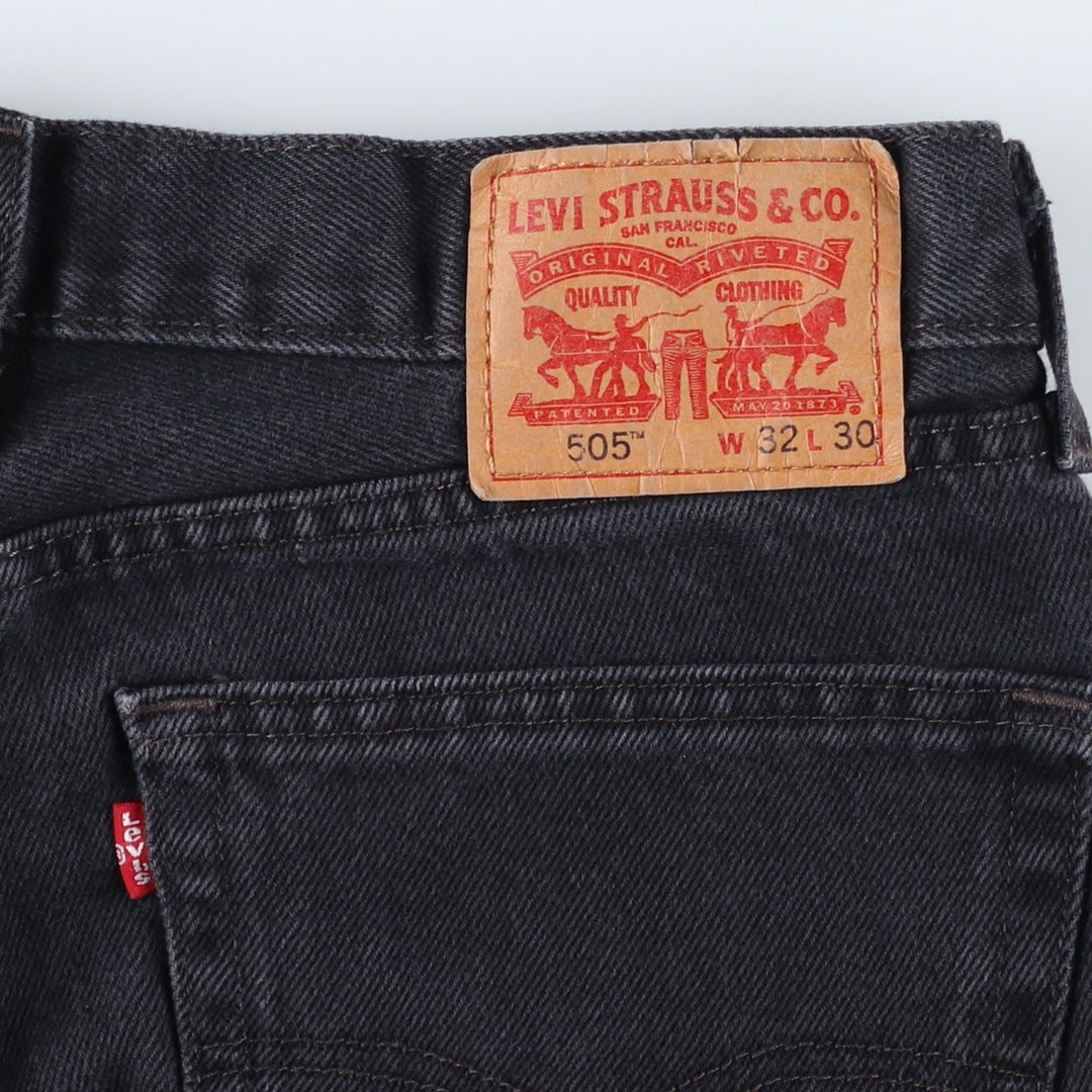 Levi's 505 Black Denim Tapered Denim Pants for Men, W32 equivalent cotton black type Vintage Second Hand
