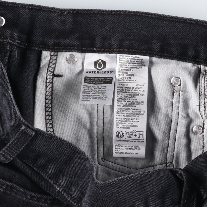 Levi's 505 Black Denim Tapered Denim Pants for Men, W32 equivalent cotton black type Vintage Second Hand
