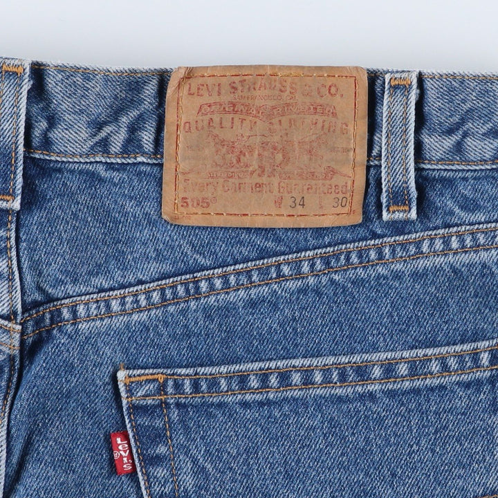 00'S Levi's 505 REGULAR FIT STRAIGHT LEG tapered denim pants for men, size w33 cotton blue type Vintage Second Hand