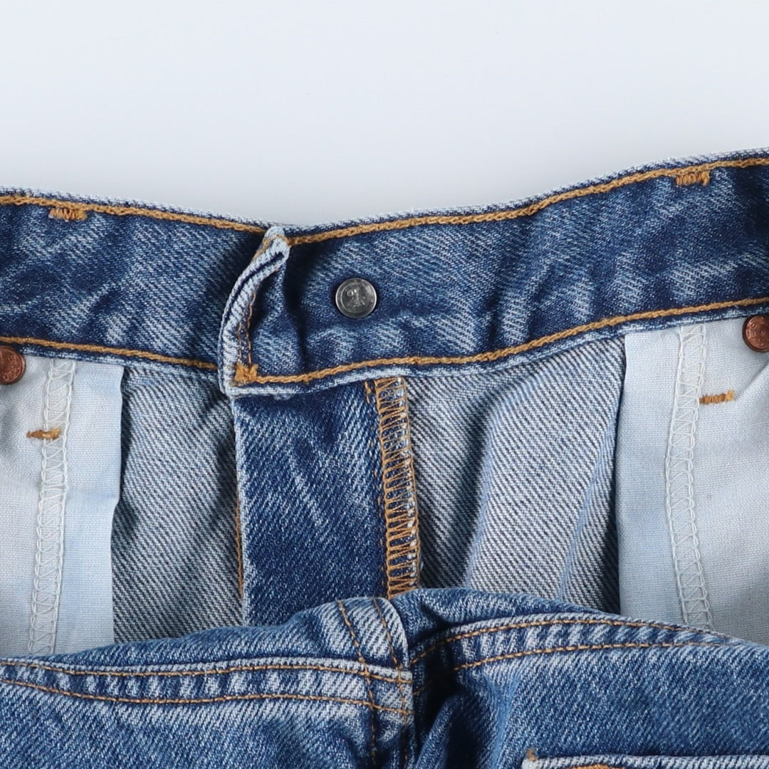00'S Levi's 505 REGULAR FIT STRAIGHT LEG tapered denim pants for men, size w33 cotton blue type Vintage Second Hand