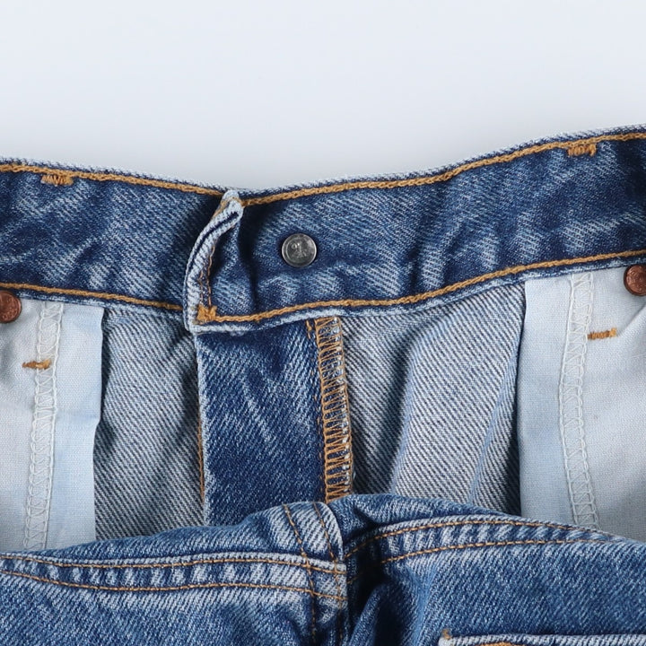 00'S Levi's 505 REGULAR FIT STRAIGHT LEG tapered denim pants for men, size w33 cotton blue type Vintage Second Hand