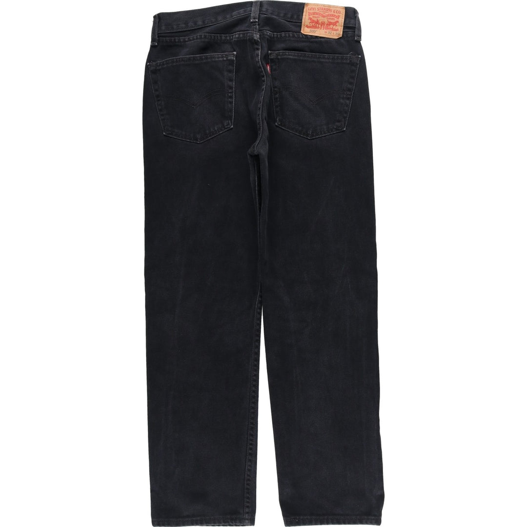 Levi's 505 Black Denim Tapered Denim Pants for Men, W32 equivalent cotton black type Vintage Second Hand